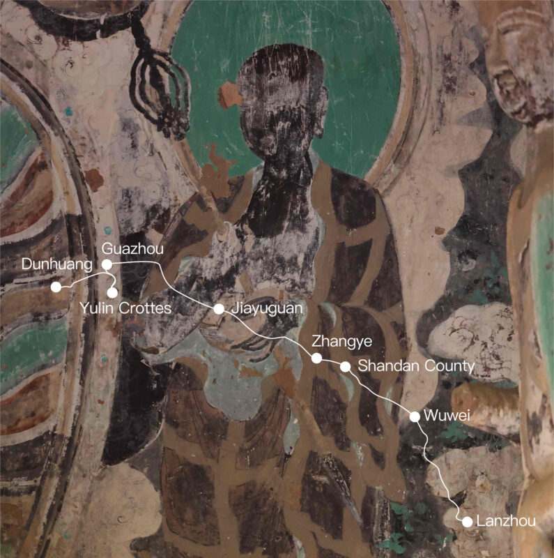 Route map: The Heart of the Silk Road Where Civilizations Meet – A9-Days Humanities & Arts Journey Through the Hexi Corridor