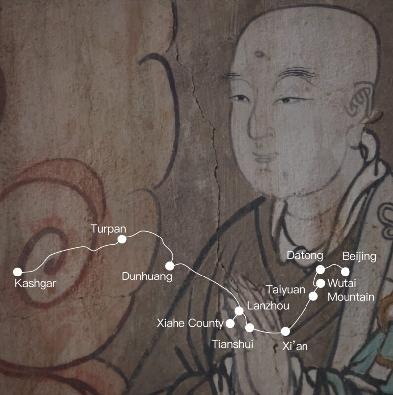 Route map: The Eastward Spread of Buddhist Radiance: An 18-Night, 19-Day Humanities Journey through Central Plains Buddhist Art and the Eastern Section of the Silk Road