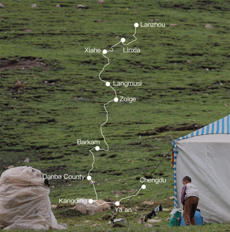 Route map: The Tea-Horse Road · A Corridor of Many Peoples – A 15-Day Humanities Journey from the Amdo Pastoral Area to the Gyalrong Tibetan Villages